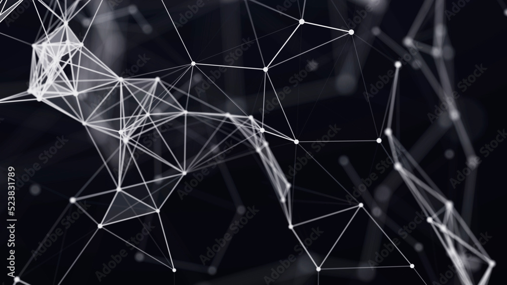 Aufkleber Digital technology background. Network connection dots and lines. Futuristic background for presentation design. 3d