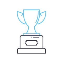 trophy line icon, outline symbol, vector illustration, concept sign