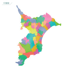 水彩風の地図　千葉県