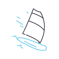 Fototapeta na wymiar windsurf line icon, outline symbol, vector illustration, concept sign