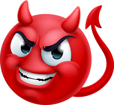 Devil Emoji Emoticon Man Face Cartoon Icon Mascot