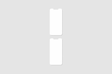 Realistic blank phone screen illustration for mockup. UI UX app presentation. 3D Render.