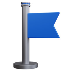 3d rendering blue flag isolated