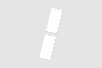 Realistic blank phone screen illustration for mockup. UI UX app presentation. 3D Render.