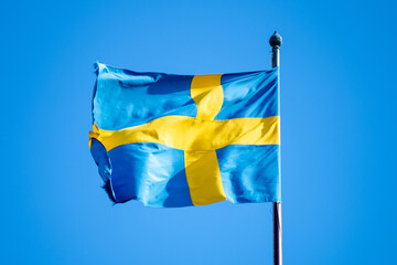 Flag of Sweden waving in the wind