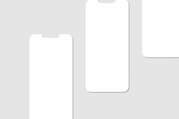 Realistic blank phone screen illustration for mockup. UI UX app presentation. 3D Render.