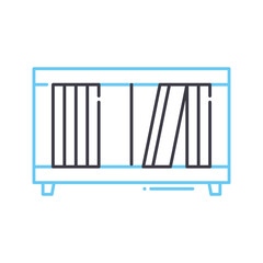 interior shelf line icon, outline symbol, vector illustration, concept sign