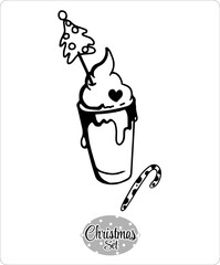 Contour illustrations, art on a transparent background from the 