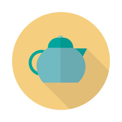 Simple flat design kitchen teapot.