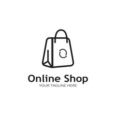 shopping bag logo vector illustration template