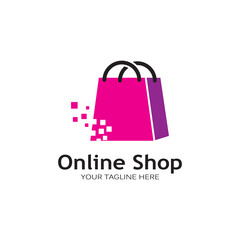 shopping bag logo vector illustration template