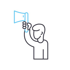 freedom of speech line icon, outline symbol, vector illustration, concept sign