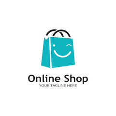 shopping bag logo vector illustration template