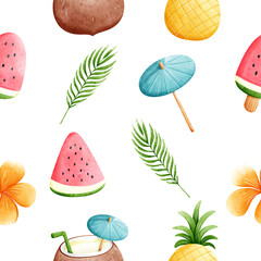 summer flamingo seamless background