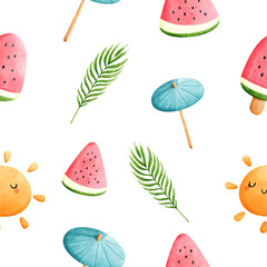 summer flamingo seamless background