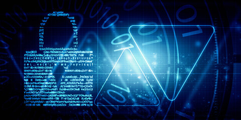 2d illustration Safety concept: Closed Padlock on digital background
