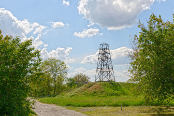 Geodetic tower that in Peschanka village of Dnepropetrovsk Area, Ukraine.