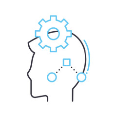 personal workflow line icon, outline symbol, vector illustration, concept sign
