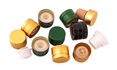plastic metal corks and caps for bottles