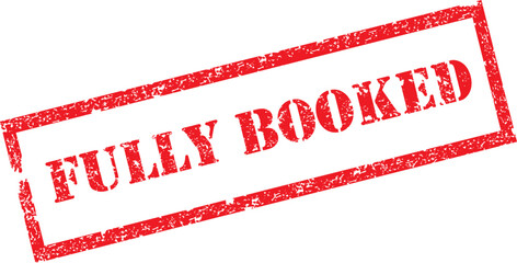 Fully Booked Stamp. Red Text Rubber Stamp Ink - Vector.