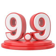 9.9 sale banner decoration. 3D illustration.