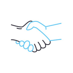 handshake line icon, outline symbol, vector illustration, concept sign