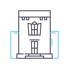 tenement house line icon, outline symbol, vector illustration, concept sign