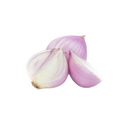 Obraz na płótnie Canvas Fresh Shallots isolated on a white background,element of food healthy nutrients and herb vegetable ingredient concept.