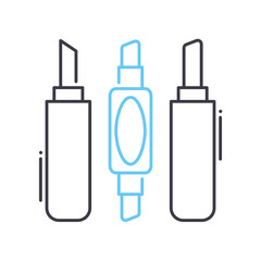 makeup tools line icon, outline symbol, vector illustration, concept sign