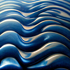 Blue liquid waves abstract bright background