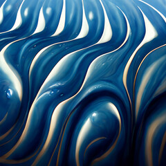 Blue liquid waves abstract bright background