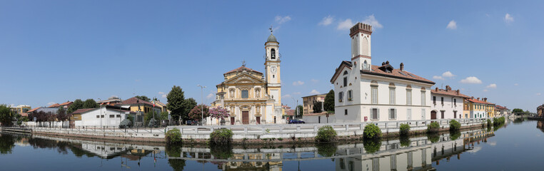 Fototapeta na wymiar edifici storici della provincia di milano, italia, historical buildings of the area of milan, italy 