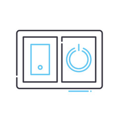 power switch line icon, outline symbol, vector illustration, concept sign