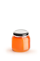 Studio shot of a small honey jar