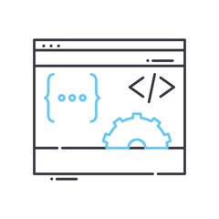 webpage coding line icon, outline symbol, vector illustration, concept sign
