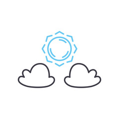 partly cloudy line icon, outline symbol, vector illustration, concept sign