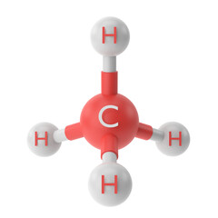 CH4 , Methane chemical formula. 3D chemical structure.