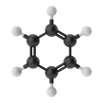 C6H6 , Benzene chemical formula. 3D chemical structure.