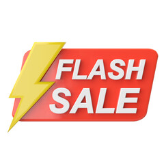 Flash sale. Sale banner decoration. 3D illustration.