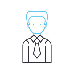 salesman avatar line icon, outline symbol, vector illustration, concept sign