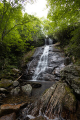 Waterfall in the Pisgah National Forest in Western North Carolina in the Summer
