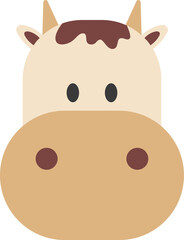 cow face, cartoon animal