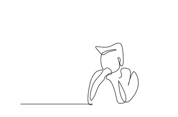 worried man thinking drawing concept