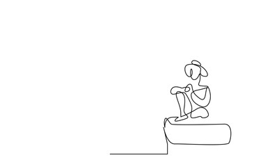 a tourist is sitting relax in an old nostalgic place