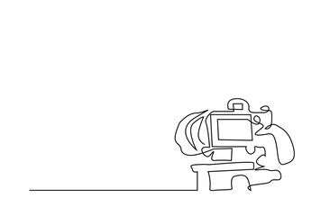 camera attached to a tripod drawing concept