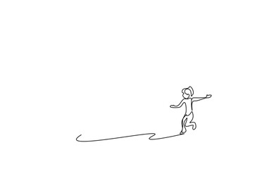 little girl having fun outside