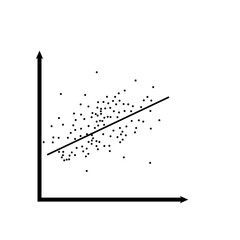 Vector graphic of a linear regression icon. - obrazy, fototapety, plakaty