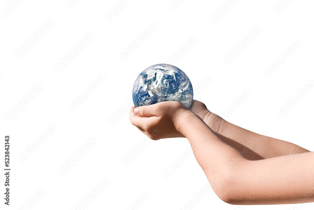 Canvas Prints earth, globe in hand on transparent background - png format. elements of this image furnished by nas