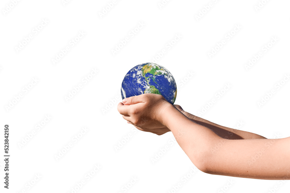 Canvas Prints earth, globe in hand on transparent background - png format.. elements of this image furnished by na