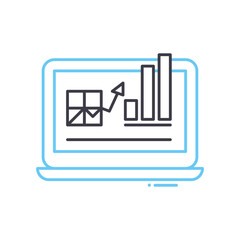 website analysis line icon, outline symbol, vector illustration, concept sign